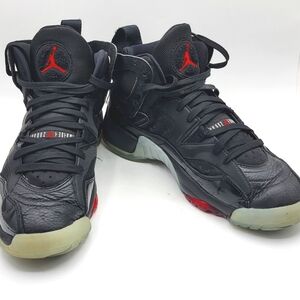 Men's JORDAN Jumpman Two Trey‎ Black and Red Athletic Sneakers SIZE 10.5